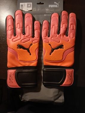 PUMA Orange + Black Goalkeeper Gloves